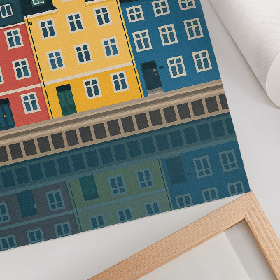 Poster na stenu Farebné domy na nábreží s minimalistickou estetikou