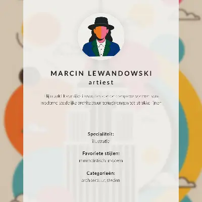 Plagát do obývačky oranžové slnko s moderným mrakodrapom a geometrickými tvarmi