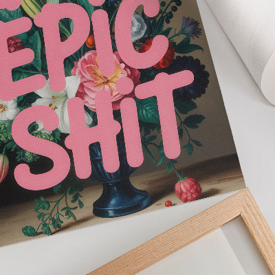 Poster na stenu Farebné kvety ružové písmo živý kontrast