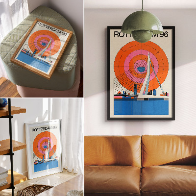 Poster na stenu Most a mesto v geometrických vzoroch