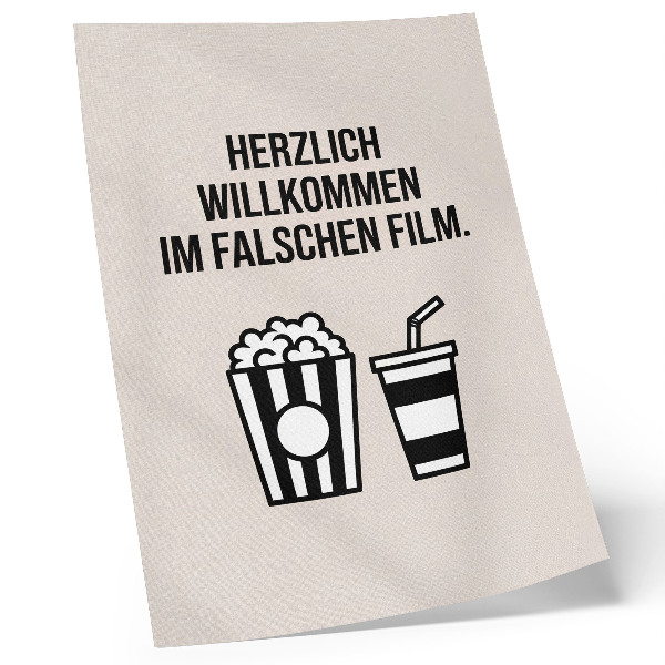 Plagát do obývačky Zmysluplný text ikonografie kino béžové pozadie