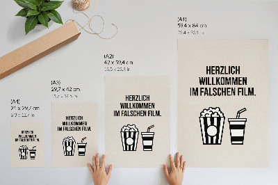 Plagát do obývačky Zmysluplný text ikonografie kino béžové pozadie