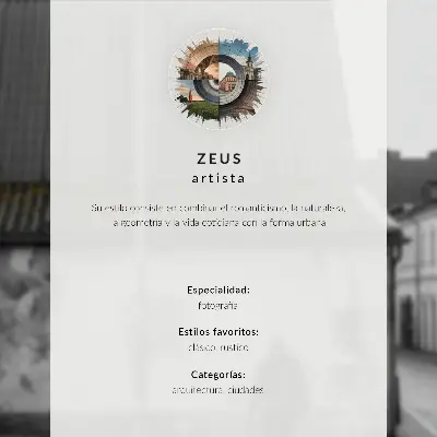 Plagát úzka ulica s činžiakmi, vežou a postavou v modrom kabáte
