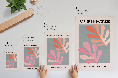 Plagát Geometrické listy inšpirované Matisseom, farebné