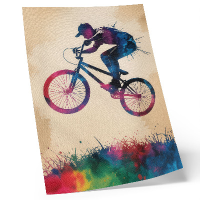 Poster na stenu Cyklista dynamické farby moderná akcia