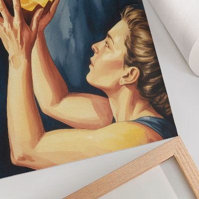 Plagát Oranžová tekvica tmavo modré pozadie surrealizmus