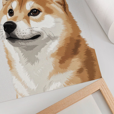 Plagát Výrazný pes v béžovej a krémovej farbe, minimalistický