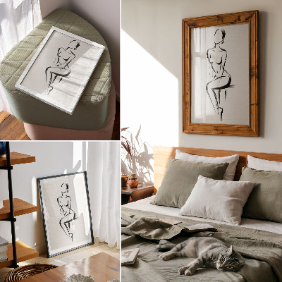 Poster na stenu Minimalistická silueta, kontrast čiernej a bielej