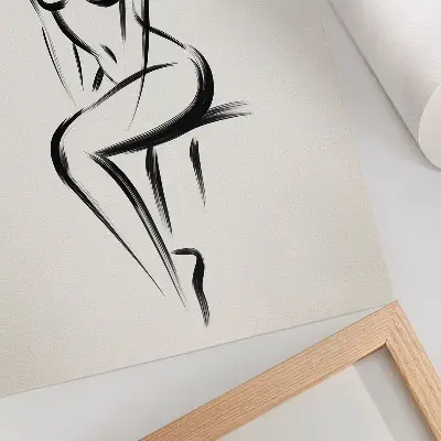 Poster na stenu minimalistická silueta v čiernobielom kontraste