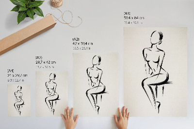 Poster na stenu Minimalistická silueta, kontrast čiernej a bielej