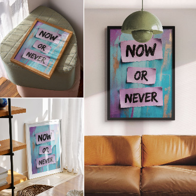 Poster na stenu Dynamické kontrasty, výrazná typografia, tyrkysovo fialová