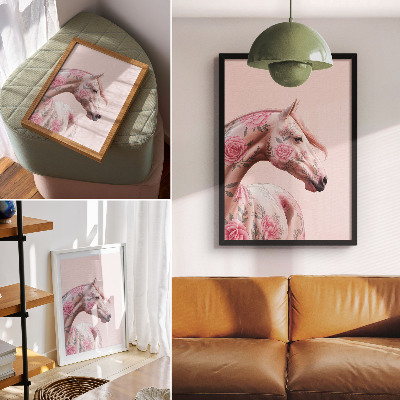 Poster na stenu Kôň s kvetmi romantická elegancia modernosť