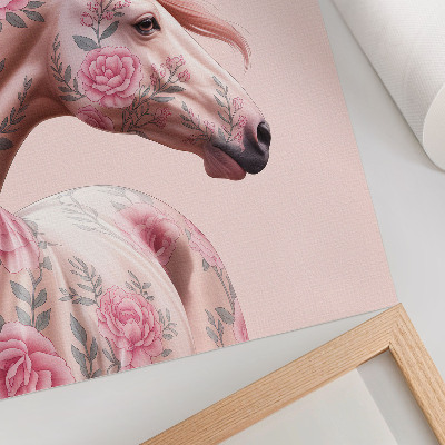 Poster na stenu Kôň s kvetmi romantická elegancia modernosť