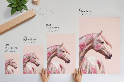 Poster na stenu Kôň s kvetmi romantická elegancia modernosť
