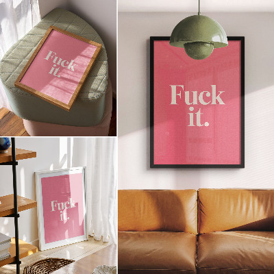 Poster na stenu Ružové pozadie s bielymi písmenami v modernom štýle