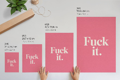 Poster na stenu Ružové pozadie s bielymi písmenami v modernom štýle