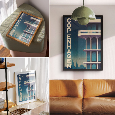 Poster na stenu Večerná mestská moderná architektúra