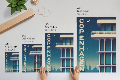 Poster na stenu Večerná mestská moderná architektúra