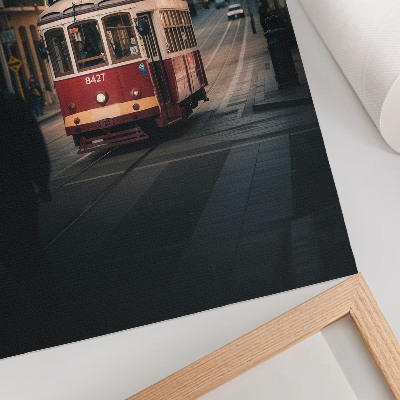 Plagát Električka uprostred historickej architektúry mesta