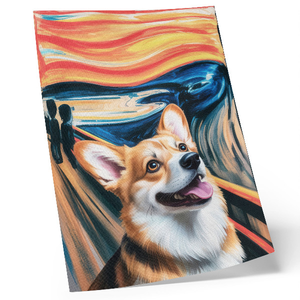 Poster na stenu Dynamické farby, výrazné kontrasty, roztomilý psík