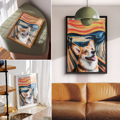 Poster na stenu Dynamické farby, výrazné kontrasty, roztomilý psík