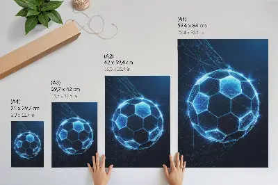 Geometrické čiary a svetlá digitálnej gule poster na stenu