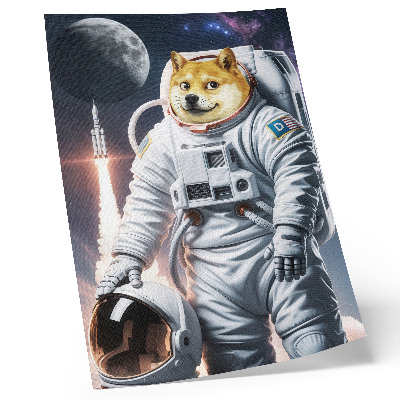 Plagát Pes v skafandri, vesmírna raketa, mesačný outfit