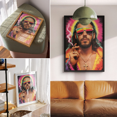 Poster na stenu Intenzívne farby, kontrastné retro vzory