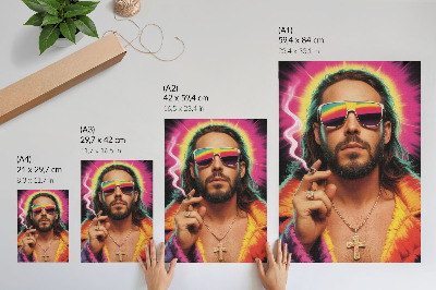Poster na stenu Intenzívne farby, kontrastné retro vzory