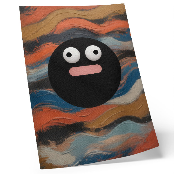 Poster na stenu Čierna postava na farebnom pozadí v dynamickom štýle