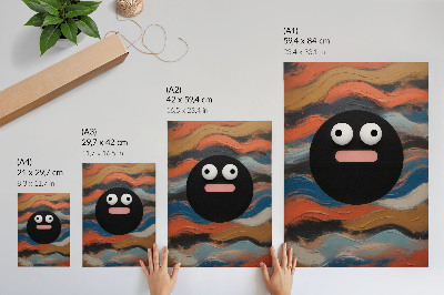 Poster na stenu Čierna postava na farebnom pozadí v dynamickom štýle