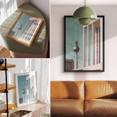 Plagát Minimalistická veža, moderné budovy, modrá obloha