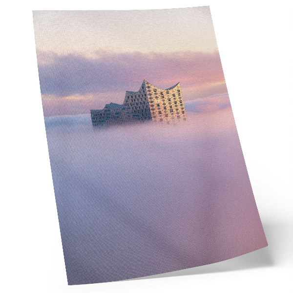 Poster na stenu Moderná architektúra obklopená hmlou