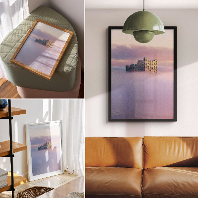 Poster na stenu Moderná architektúra obklopená hmlou