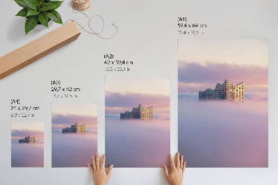 Poster na stenu Moderná architektúra obklopená hmlou