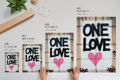 Poster na stenu Graffiti text srdce na betónovej stene