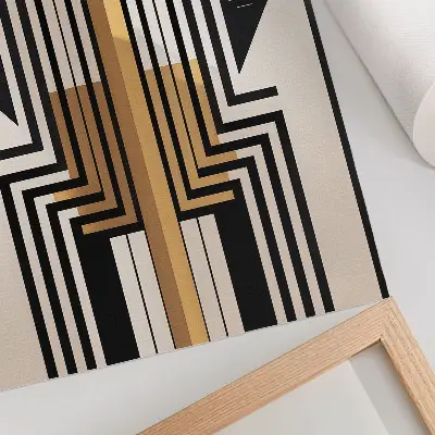 Plagát architektonické línie s elegantnými zlatými akcentmi