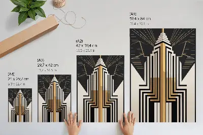 Plagát architektonické línie s elegantnými zlatými akcentmi