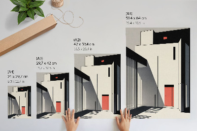 Plagát do obývačky Kontrast minimalistickej geometrickej architektúry