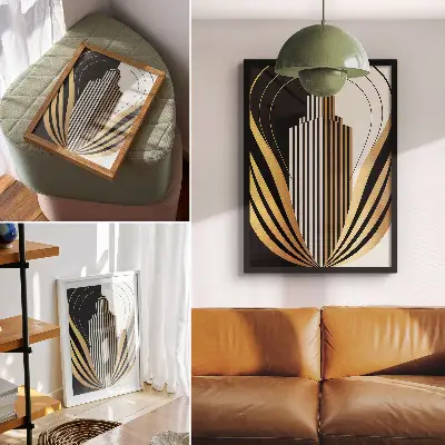 Plagát na stenu architektonické línie kontrastujúce eleganciu a modernosť