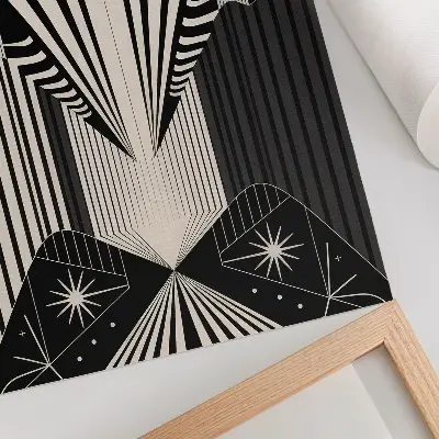 Plagát do obývačky výrazné kontrasty geometrických tvarov v modernom štýle