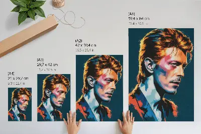 Pop artový portrét s dynamickými farbami na stenu