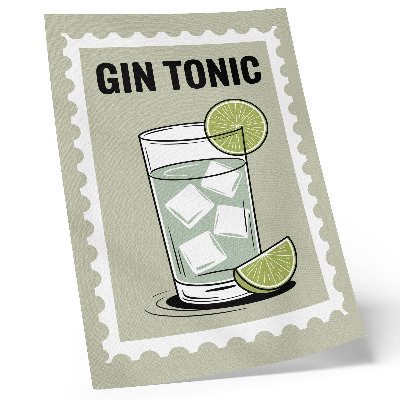 Poster na stenu Nápis GIN TONIC zelené a biele prvky
