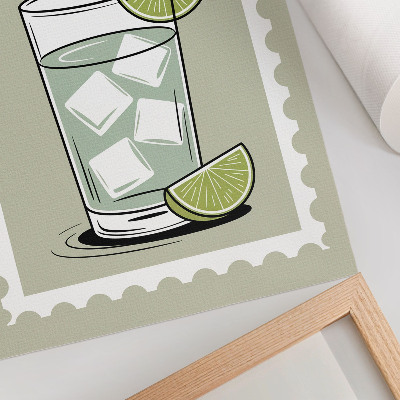 Poster na stenu Nápis GIN TONIC zelené a biele prvky