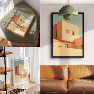 Poster na stenu Geometrická architektúra béžovej fasády