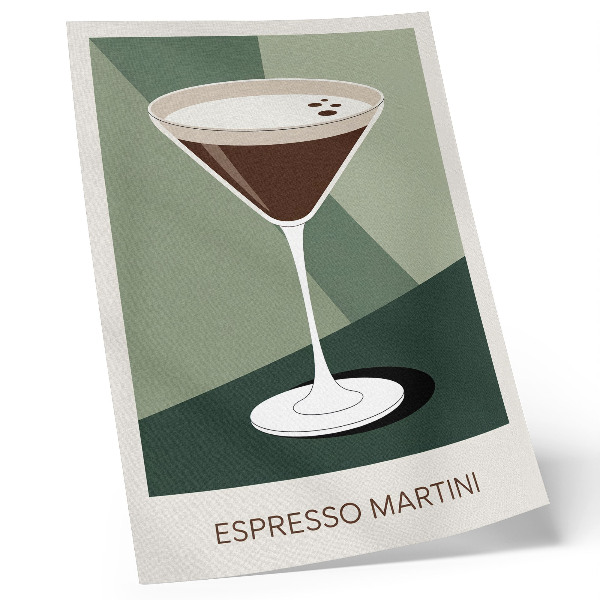 Plagát do obývačky Moderné martini v zelenej, béžovej a bielej farbe