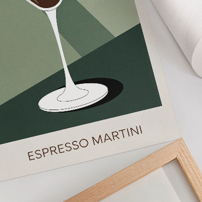 Plagát do obývačky Moderné martini v zelenej, béžovej a bielej farbe