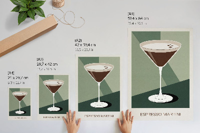 Plagát do obývačky Moderné martini v zelenej, béžovej a bielej farbe