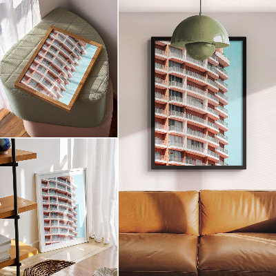 Plagát Moderná architektúra s otvorenými balkónmi