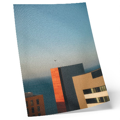 Poster na stenu Modernosť, more, budovy, vták, rozľahlosť, obloha